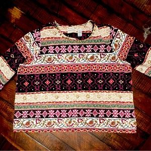 Alfred Dunner 3X Accent Collar Top